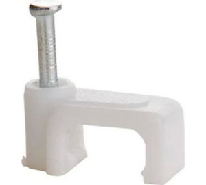 Скоба кабельная плоская 10х3мм белая (20шт) 30327 5 duwi (4076628)