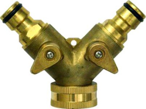 Распределитель 2-х канальный, латунь