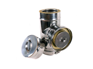 Тройник (Т) 90° нерж. 0,5 мат Ду=110 Дн=210 ТИ 50 с заглушкой торцевой