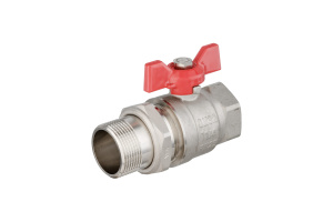 Кран шаровый 1.1/4" в/н бабочка с полусгоном VG104104