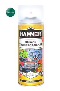 Эмаль аэроз. универ. темно-зеленая глянцевая Hammer RAL 6016 (520мл)