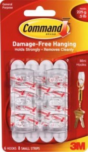Крючок для ключей Command легкоудал.(уп/6 шт.)