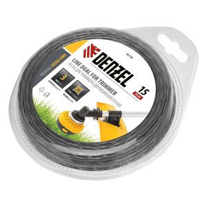 Леска для триммера двухкомпонентная квадратная 3мм*15м Extra cord Denzel 96126