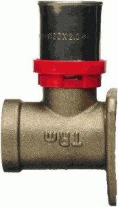 Угольник пресс 20*1/2" с вн.рез. красн.кольцо с креплением TRm02533