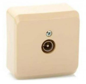 Розетка телевизионная TV 0.7дБ наруж.беж.TVA-002К