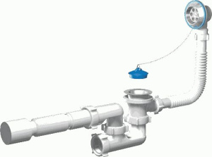 Сифон д/ванны ANI 1.1/2"*40 с выпуском и гиб. трубой 40/50 Е255 / 32144