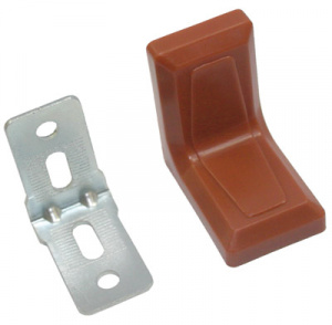 Уголок мебельный 26х26 цинк с деркоративной накладкой (коричневая)