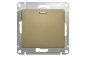 Выключатель 1-кл Glossa с подсветкой в рамку титан GSL000413