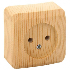 Розетка 1-м ОП Этюд 16А б/з б/ш сосна РА16-001D