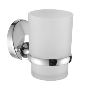 Стакан для ванной комнаты с держателем А1606 металл хром/стекло FASHUN 276311