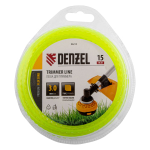 Леска для триммера зубчатый квадрат 3мм*15м блистер Denzel 96215