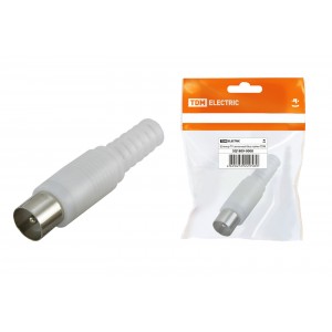 Штекер TV антенный пласт. б/пайки белый SQ1809-0008