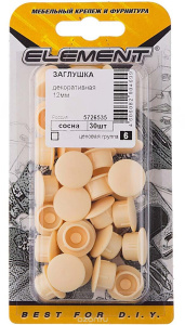 Заглушка декоративная EIement 12мм сосна (30шт)