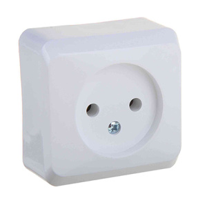 Розетка 1-м ОП Этюд 16А б/з б/ш белая РА16-001В