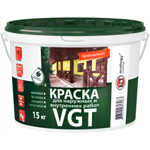 Краска ВД-АК 1180 д/нар. и вн. работ б/снежная (15кг) ВГТ