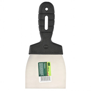 Шпательная лопатка из нерж. стали 100мм пластмассовая ручка Сибртех 85435