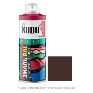 Эмаль д/металлочерепицы шоколадно-коричневая KUDO RAL 8017 (520мл)