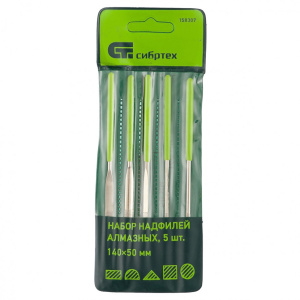 Набор надфилей алмазных 140*50*3,5 (5шт) Сибртех 158307