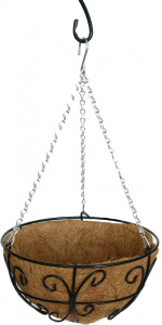 Горшок-кашпо металл 21ВТ1260 (кокосовая вставка) подвесное