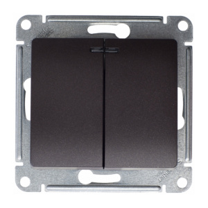 Выключатель 2-кл Glossa с подсветкой в рамку шоколад GSL000853