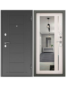 Дверь Титан 2050/860 R Зеркало Бел дуб/Графит ПРОМЕТ