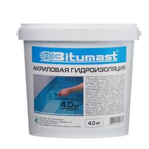 Мастика гидроизоляция акриловая 4л БИТУМАСТ