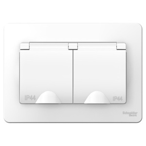 Розетка 2-м СП Blanca IP44 с/з со/ш белая BLNRS441121