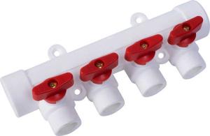 Коллектор РРR с кранами 40*20*4 (красн.) 89245