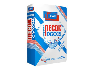 Реал песок сухой кварц. фр.0-2,50мм (25кг)