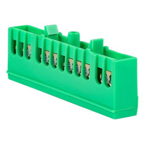 Шина нулевая на DIN изоляторе 6*9мм 12отверстий sn0-63-12-ig