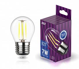 Лампа светодиодная REV 7Вт Е27 G45 прозрачный шар 32485 0 