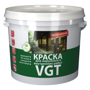 Краска ВД-АК 1180 д/нар. и вн. работ б/снежная (3кг) ВГТ