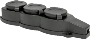 Розетка кабельная 3-м с защ. крышками каучук. 230В 16А IP44 EKF МАРС RPS-015-16-230-44