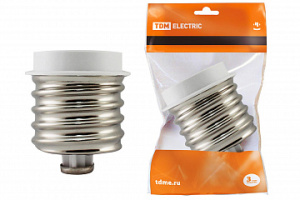 Переходник д/цоколей с Е40 на Е27  белый SQ0335