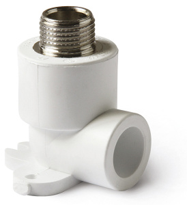 Угольник комбинированный нар.рез. 20*1/2" с креплением 47423 / 62260