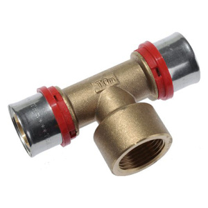 Тройник пресс 16*1/2*16" с вн. рез. красн.кольцо TRm02033