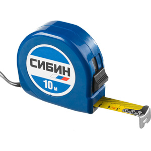 Рулетка СИБИН 10м*25мм пластиковый корпус 34020-10-25
