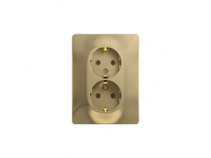 Розетка 2-м Glossa с/з титан в сборе GSL000424