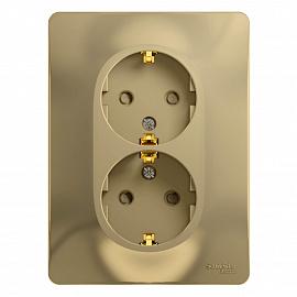 Розетка 2-м Glossa с/з со/ш титан в сборе GSL000426