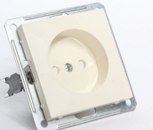 Розетка х1 скр.б/з в рамку 16А бежевая w59