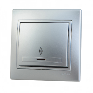 Выключатель 1-кл СП Мира метал.сер.Lezard