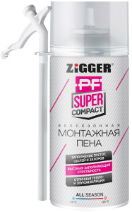 Пена монтажная бытовая ZIGGER PF SUPER COMPACT всесезонная 230 мл 01-03-36
