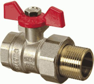 Кран шаровый Terma-R RED 1/2" с американкой  31048