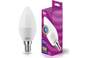 Лампа светодиодная REV 9Вт Е14 С37 матовая свеча 32410 2