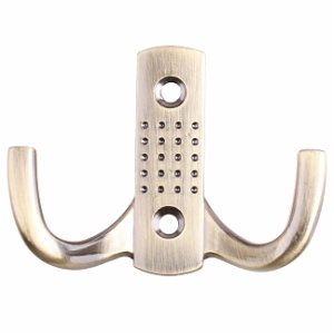 Крючок двойной перфорированный бронза (1шт)