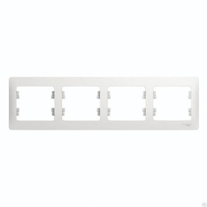 Рамка 4-м Glossa белая GL000104