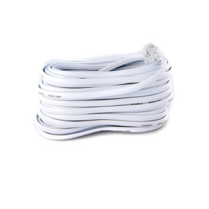 Шнур линейный телефонный 5м (белый) Шнур линейный телефонный 5м (белый)