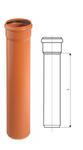 Труба канализационная наружная Ostendorf 110х1000мм ПВХ SN4 98682