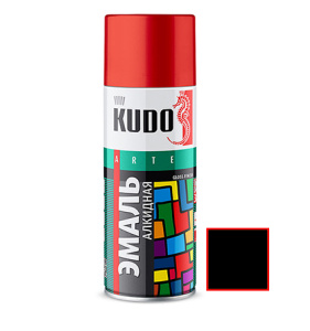 Эмаль аэроз. универ. черная матовая KUDO 1102 (520мл)