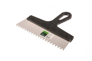 Шпатель нерж.сталь 250мм зуб 6*6мм пластмассовая ручка Сибртех 85465